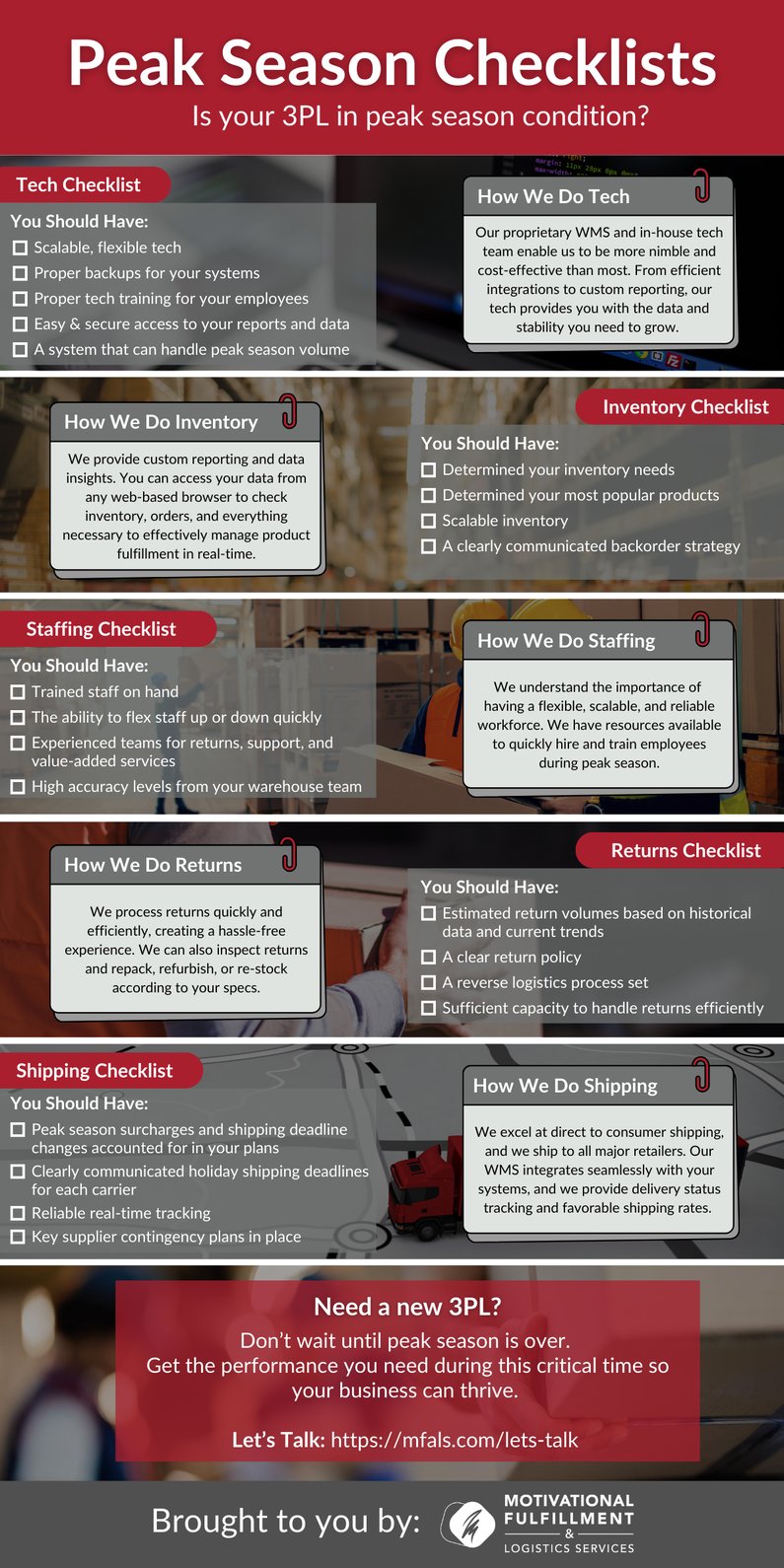 Infographic - Motivational Peak Season Checklists